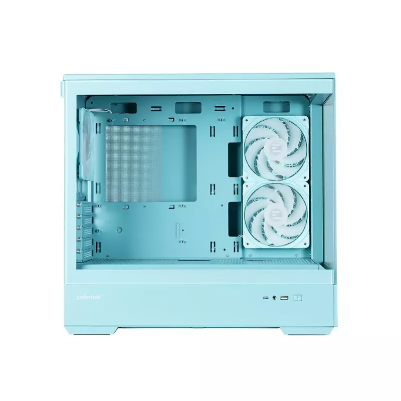 Zalman P30 V2, mATX Mini Tower datora korpuss, 3 x 120mm ARGB ventilatori, piparmētru zaļš