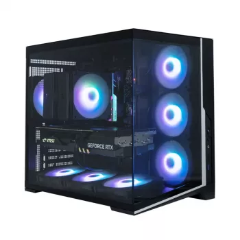 Zalman D40, ATX Mid Tower datora korpuss, 7 x 120mm ARGB ventilatori, melns