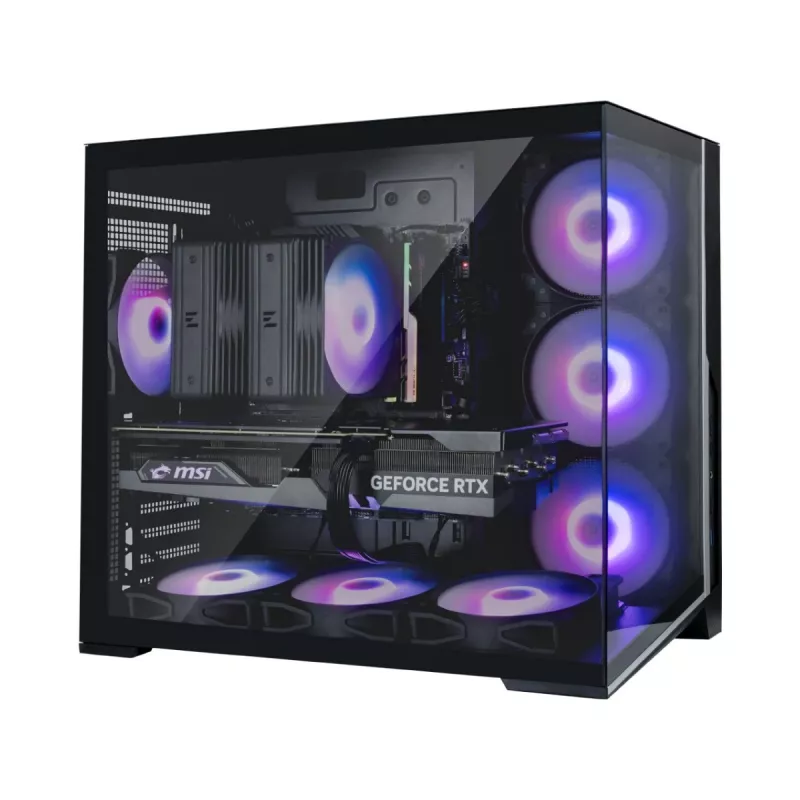 Zalman D40, ATX Mid Tower datora korpuss, 7 x 120mm ARGB ventilatori, melns