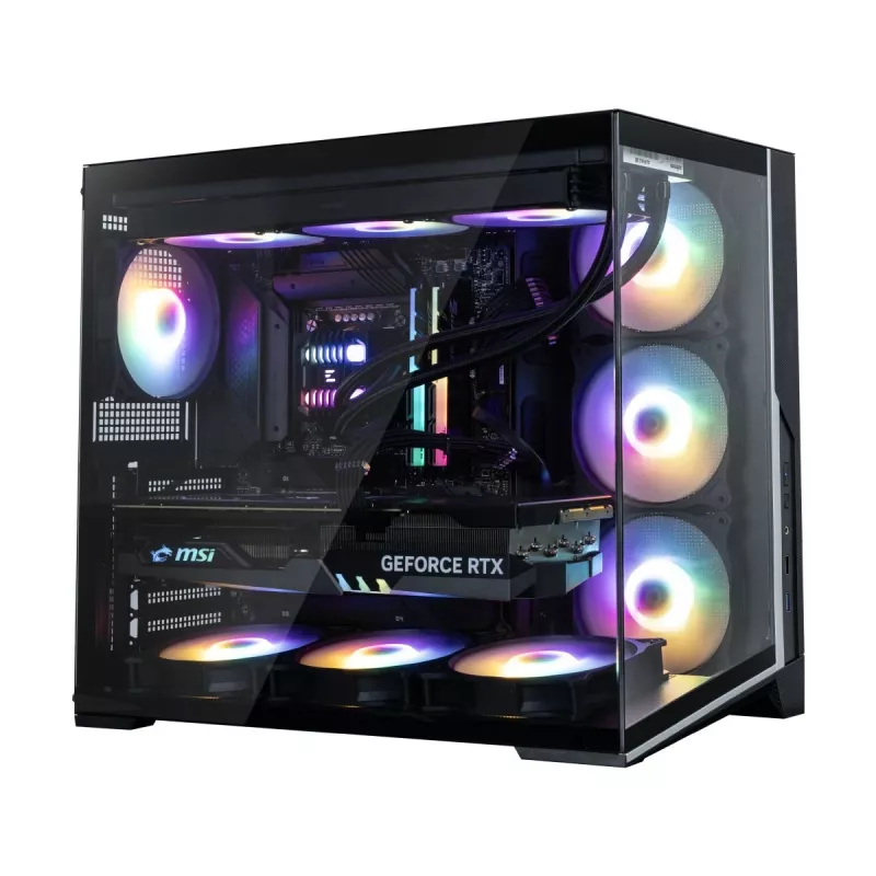 Zalman D40F, ATX Mid Tower datora korpuss, 7 x 120mm FRGB ventilatori, melns