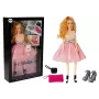 LEAN TOYS Modeļlelle, gaišmataina 28 cm, rokassomiņa, augstpapēžu kurpes