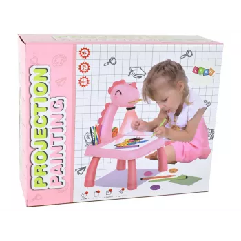 LEAN TOYS Tāfeles projektors Projektors mācīšanās zīmēt Rozā dinozaurs