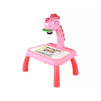 LEAN TOYS Tāfeles projektors Projektors mācīšanās zīmēt Rozā dinozaurs