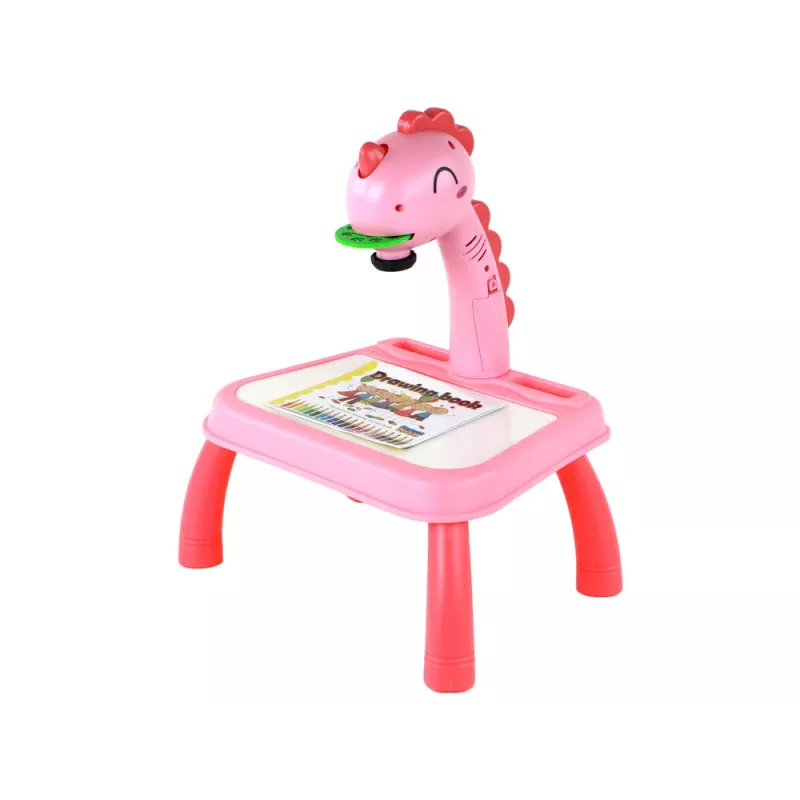 LEAN TOYS Tāfeles projektors Projektors mācīšanās zīmēt Rozā dinozaurs