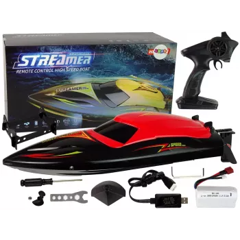LEAN TOYS motorlaiva R/C 2.4G sarkana 35 KM/H