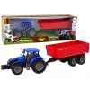 LEAN TOYS Traktors ar piekabi Lauksaimniecības transportlīdzeklis Ferma Zils