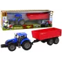 LEAN TOYS Traktors ar piekabi Lauksaimniecības transportlīdzeklis Ferma Zils