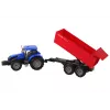 LEAN TOYS Traktors ar piekabi Lauksaimniecības transportlīdzeklis Ferma Zils