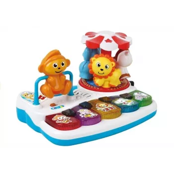 LEAN TOYS krāsainais klavieres ar dzīvnieku bērniem
