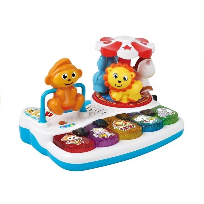 LEAN TOYS krāsainais klavieres ar dzīvnieku bērniem
