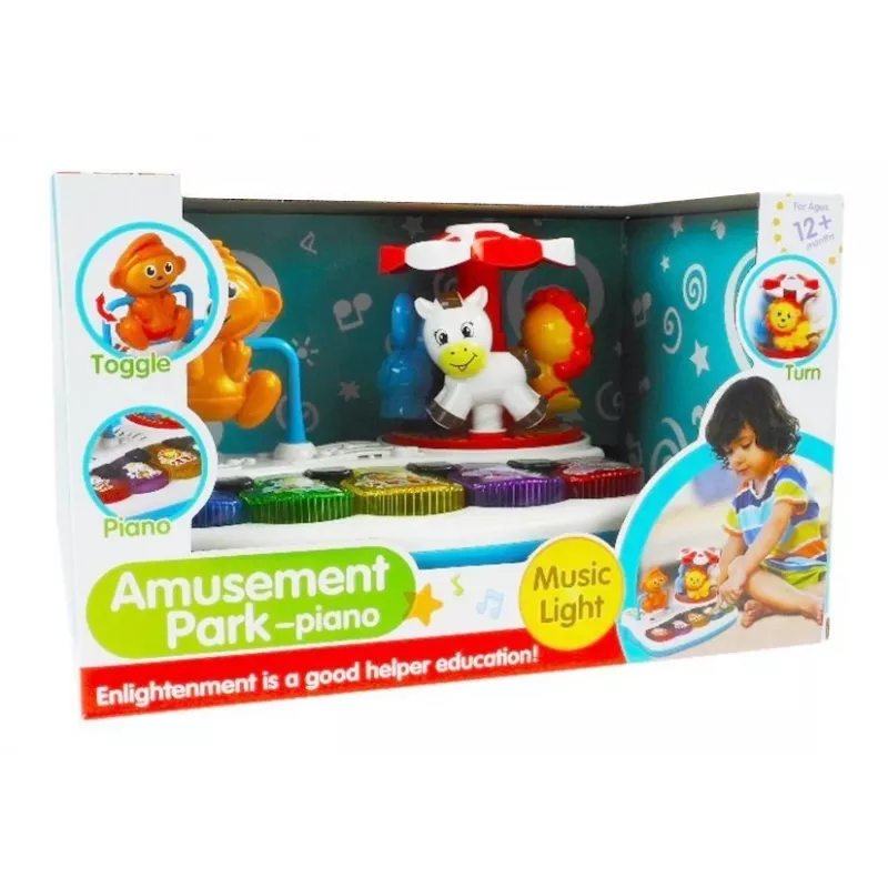 LEAN TOYS krāsainais klavieres ar dzīvnieku bērniem