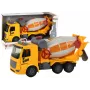 LEAN TOYS Betona maisītāja mašīna ar rotējošu bumbieri, skaņa, gaisma, dzeltena 1:16