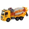 LEAN TOYS Betona maisītāja mašīna ar rotējošu bumbieri, skaņa, gaisma, dzeltena 1:16