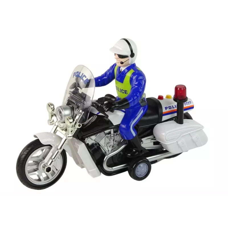 LEAN TOYS Policijas motocikls ar motoru, policijas skaņām, gaismām, policijas auto