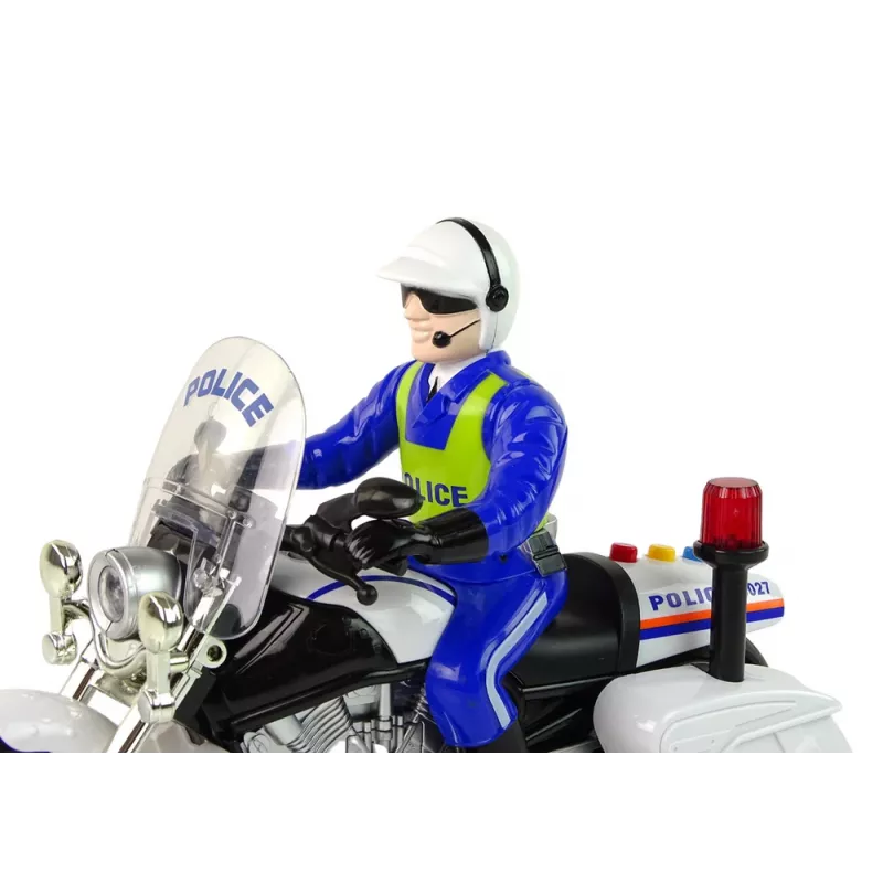 LEAN TOYS Policijas motocikls ar motoru, policijas skaņām, gaismām, policijas auto