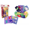 LEAN TOYS mīkstā salvetes kastīte ar 6 audumiem un 3 čaukstošām krāsainām salvetēm