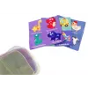 LEAN TOYS mīkstā salvetes kastīte ar 6 audumiem un 3 čaukstošām krāsainām salvetēm