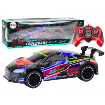 LEAN TOYS RC sporta auto 1:10 25km/h apgaismojums melns