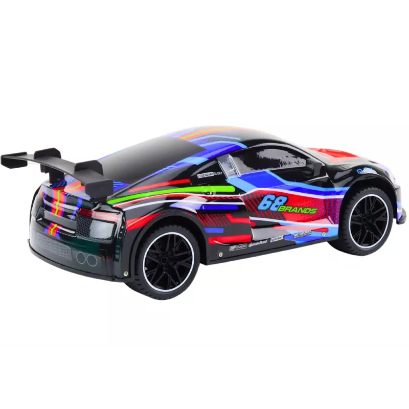 LEAN TOYS RC sporta auto 1:10 25km/h apgaismojums melns