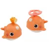 LEAN TOYS Vaļa vannas rotaļlieta 3 uzgaļi oranža