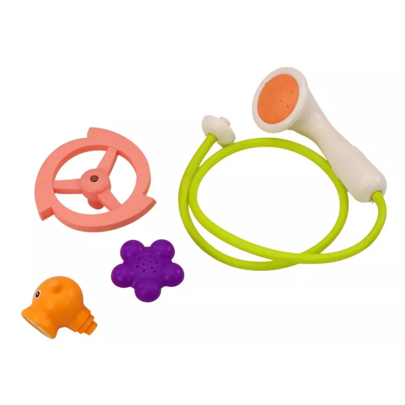 LEAN TOYS Vaļa vannas rotaļlieta 3 uzgaļi oranža
