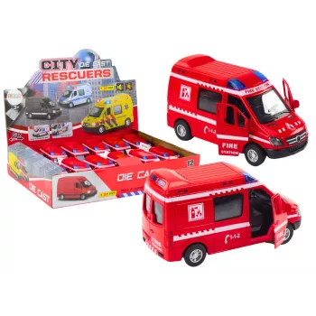 LEAN TOYS ugunsdzēsēju mašīna 1:32 atveramas durvis gaismas skaņas piedziņa sarkana