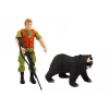 LEAN TOYS bezceļa medību auto Hunter Bear ar gaismām un skaņām, bēšā krāsā