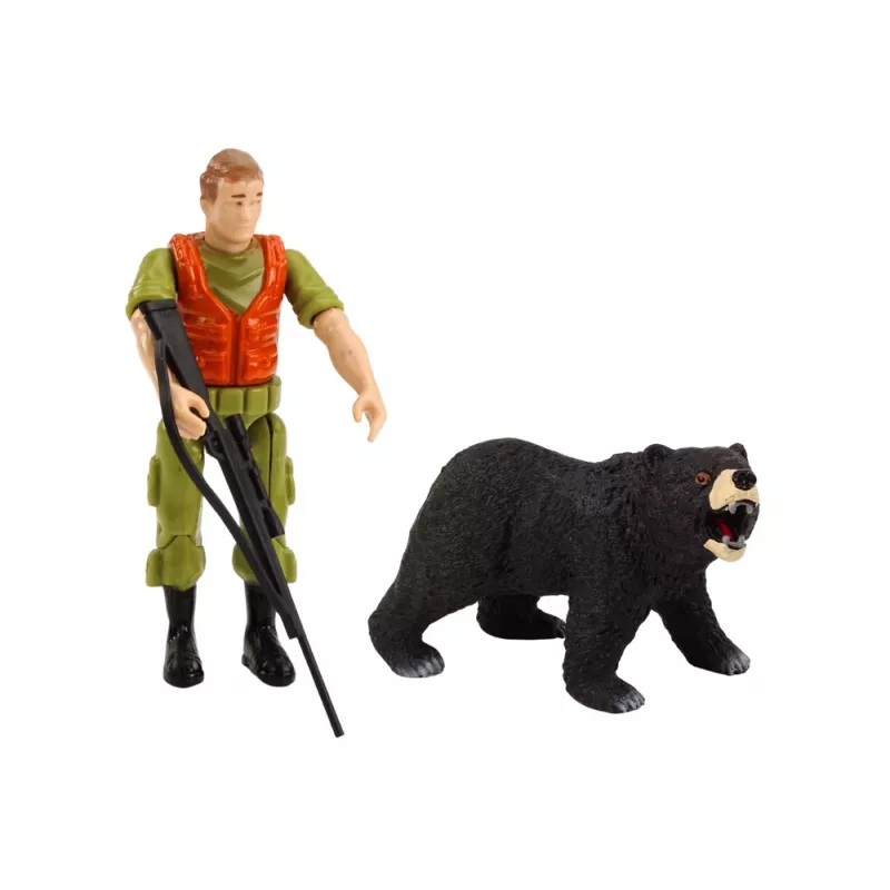 LEAN TOYS bezceļa medību auto Hunter Bear ar gaismām un skaņām, bēšā krāsā