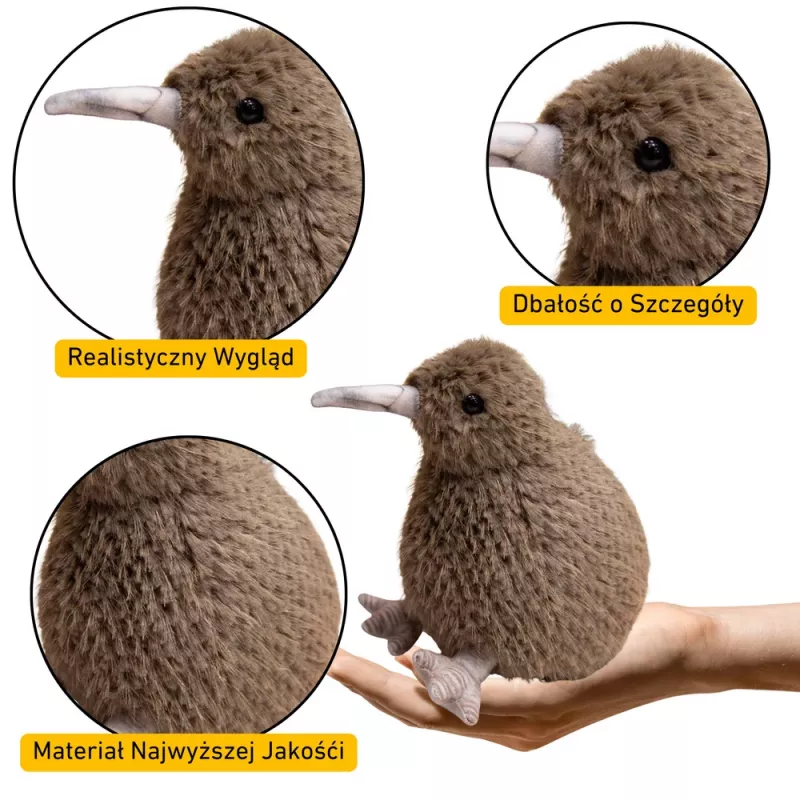 LEAN TOYS Plīša kivi putns Plīša rotaļlieta Maskots Mīkstā rotaļlieta Tumši brūns 25cm