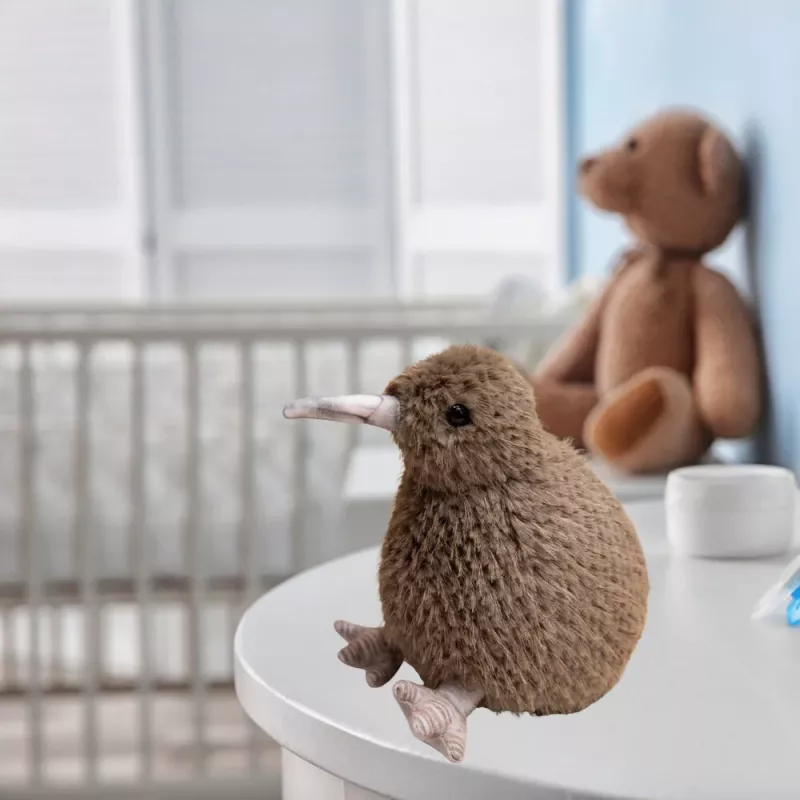 LEAN TOYS Plīša kivi putns Plīša rotaļlieta Maskots Mīkstā rotaļlieta Tumši brūns 25cm