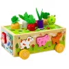 LEAN TOYS koka izglītojoša rotaļlieta Happy Farm magnētiskais tārpu šķirotājs