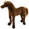LEAN TOYS Plīša zirgs mīkstā rotaļlieta maskots mīļu rotaļlieta tumši brūns 40cm x 37cm