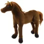LEAN TOYS Plīša zirgs mīkstā rotaļlieta maskots mīļu rotaļlieta tumši brūns 40cm x 37cm