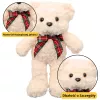 LEAN TOYS Plīša maskots mīkstais rotaļu lācis ar bantīti balts 30cm