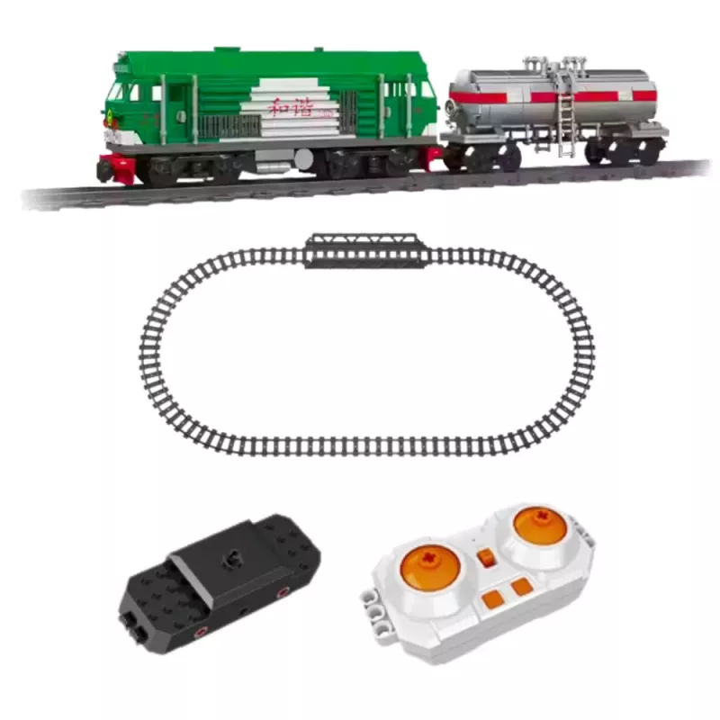 LEAN TOYS Konstruktoru klucīši Tālvadības tanks vilciens RC 1090 gab.