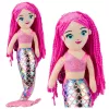 LEAN TOYS Plīša Nāriņa Mīkstā Rotaļlieta Hologrāfiska Aste Rozā 48cm