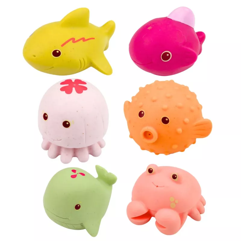 LEAN TOYS 6 izglītojošu gumijas jūras dzīvnieku komplekts peldēšanai un izklaidei.