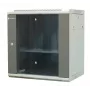 EMITER EM/AP6412 12U sienas montāžas tīkla skapis 600x450x635mm ar stikla durvīm, melns