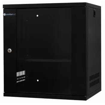 EMITER EM/SH02B5412-08 Light Series 19 collu 12U sienas montāžas tīkla skapis, rūdīta stikla durvis, 550×450×590 mm