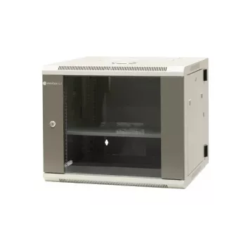 EMITER EM/AH6509 19 collu 9U sienas stiprinājuma dalītais skapis ar rūdīta stikla durvīm, 600x550x500 mm, melns