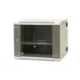 EMITER EM/AH6509 19 collu 9U sienas stiprinājuma dalītais skapis ar rūdīta stikla durvīm, 600x550x500 mm, melns