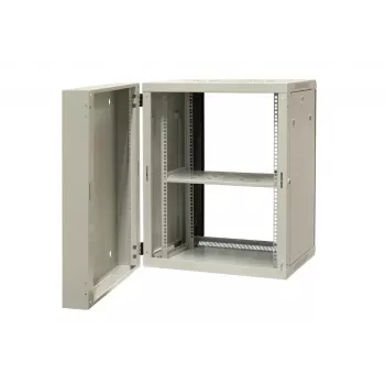 EMITER EM/AH6515 15U sienas montāžas tīkla skapis 600x550x770 mm, rūdīta stikla durvis, melns