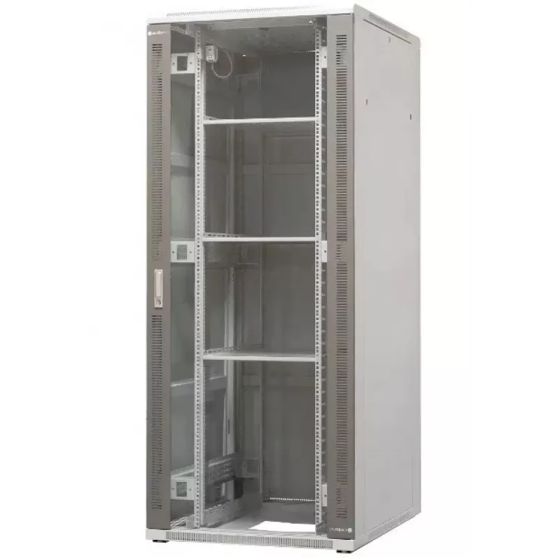 EMITER EM/SH05D-8042 Brīvstāvošs serveru skapju skapis 42U 800x1000x1980mm Melns Stikla/Tērauda Durvis