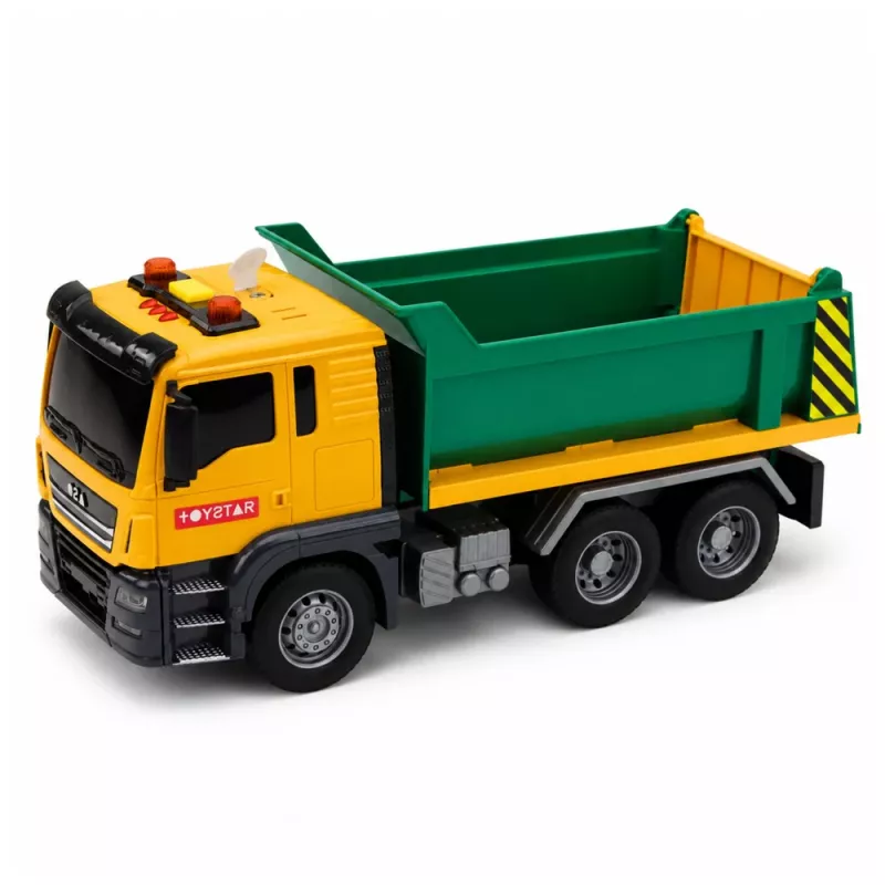 LEAN TOYS Būvniecības mašīna Pašizgāzējs Pašizgāzējs Atveramas aizmugurējās durvis Gaismas Skaņas 1:14
