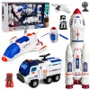 LEAN TOYS Liels kosmosa komplekts ar staciju, raķeti, kuģi, izpētes transportlīdzekli un astronautiem