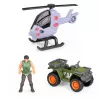 LEAN TOYS Pētniecības bāzes dinozauru parka vārti, helikopters, kvadracikls, figūras, pētnieks