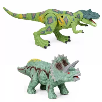 LEAN TOYS Dinozauru pētniecības bāzes komplekts ar dinozauru figūrām, torni, būri un aksesuāriem