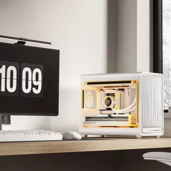Jonsbo D33 STD balts Mini Tower datora korpuss, rūdīts stikls, mATX/Mini-ITX, USB-C