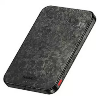SHARGE CarbonMag 5K pārnēsājamais akumulators, 15W Qi, 20W USB-C - 5.000mAh, melns
