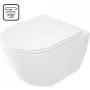 DEANTE Bezmalas sienas WC ar dēli - virpuļskalošana